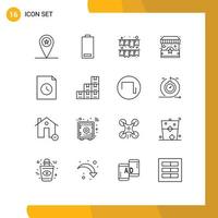 16 Creative Icons Modern Signs and Symbols of file stand low shopping ecommerce Editable Vector Design Elements