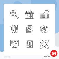 9 Creative Icons Modern Signs and Symbols of creative connection hardware computer audio Editable Vector Design Elements