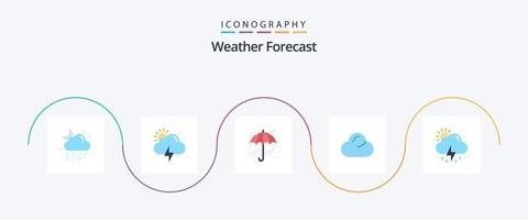 clima plano 5 5 icono paquete incluso . Dom. clima. lluvia. nublado vector