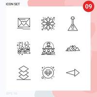 Set of 9 Modern UI Icons Symbols Signs for store shop audio sale sound Editable Vector Design Elements