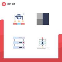 4 Creative Icons Modern Signs and Symbols of business storage management database monitoring Editable Vector Design Elements