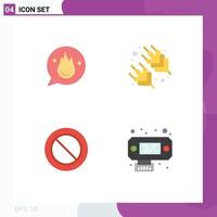 Universal Icon Symbols Group of 4 Modern Flat Icons of chat cancel motivation supermarket connection Editable Vector Design Elements