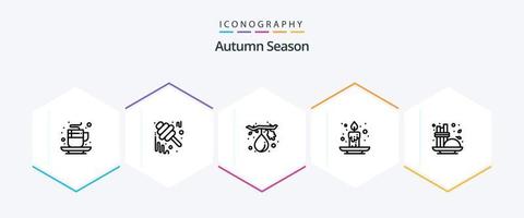 Autumn 25 Line icon pack including festival. candle. jam. autumn. fruit vector