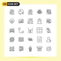 Set of 25 Modern UI Icons Symbols Signs for web site shipping site juice Editable Vector Design Elements