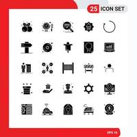 Pictogram Set of 25 Simple Solid Glyphs of arrow islam set masjid mosque Editable Vector Design Elements