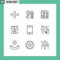 9 Creative Icons Modern Signs and Symbols of graphic design geometry creative notification Editable Vector Design Elements