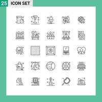 Set of 25 Modern UI Icons Symbols Signs for firework eye bell communication bubble Editable Vector Design Elements