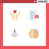 4 Flat Icon concept for Websites Mobile and Apps care living data file light Editable Vector Design Elements