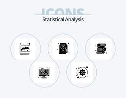 Statistical Analysis Glyph Icon Pack 5 Icon Design. graph. chart. system update. business. statistics vector