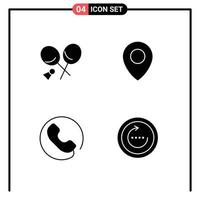 Universal Icon Symbols Group of 4 Modern Solid Glyphs of badminton phone spring pin refresh Editable Vector Design Elements