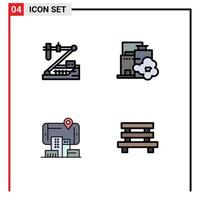 Set of 4 Modern UI Icons Symbols Signs for biology reality medical industry technology Editable Vector Design Elements