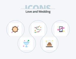 Wedding Flat Icon Pack 5 Icon Design. dating. affection. instrument. celebration. garland vector