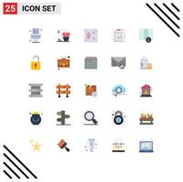 Set of 25 Modern UI Icons Symbols Signs for study map xray lock report Editable Vector Design Elements