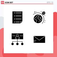 Pack of creative Solid Glyphs of bars hierarchy four space management Editable Vector Design Elements