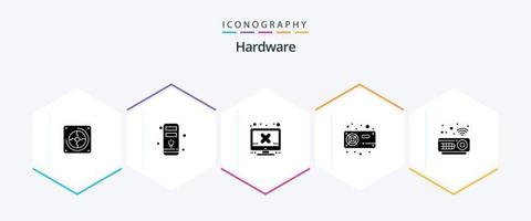 Hardware 25 Glyph icon pack including hardware. vga. hardware. radiator. fan vector