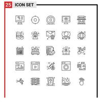 25 Creative Icons Modern Signs and Symbols of watch surveillance control privacy monitor Editable Vector Design Elements