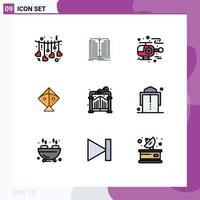 9 Creative Icons Modern Signs and Symbols of belt park ambulance gate festival Editable Vector Design Elements