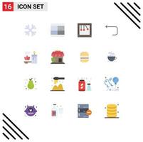 Universal Icon Symbols Group of 16 Modern Flat Colors of candle back layout loop arrow arrow Editable Pack of Creative Vector Design Elements