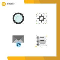 Pack of 4 creative Flat Icons of appliances mail household setting retry Editable Vector Design Elements