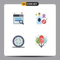 User Interface Pack of 4 Basic Flat Icons of search spooky bottle sign balloons Editable Vector Design Elements