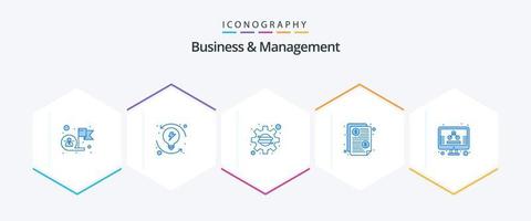 Business And Management 25 Blue icon pack including business. price. system. invoice. startup vector