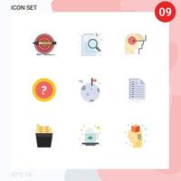 9 Universal Flat Color Signs Symbols of planet question people information about Editable Vector Design Elements