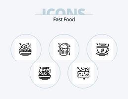 rápido comida línea icono paquete 5 5 icono diseño. . rápido. alimento. alimento. rápido comida vector