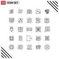 Set of 25 Modern UI Icons Symbols Signs for broadcast less swimming delete programming Editable Vector Design Elements