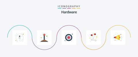 hardware plano 5 5 icono paquete incluso . vocero. hexaedro. alto. música vector