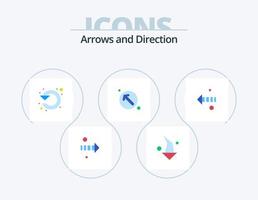 Arrow Flat Icon Pack 5 Icon Design. direction. up left. refresh. pointer. arrow vector