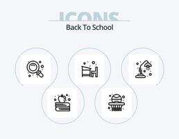 Back To School Line Icon Pack 5 Icon Design. school. alarm. research. school. education vector