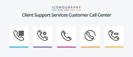 Call Line 5 Icon Pack Including . incoming. contact. call. call. Creative Icons Design vector