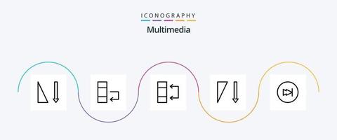 Multimedia Line 5 Icon Pack Including . multimedia. table. forward. arrow vector