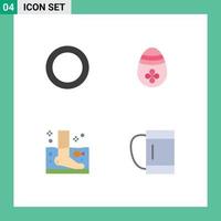 User Interface Pack of 4 Basic Flat Icons of gasket spa decoration egg wellness Editable Vector Design Elements