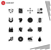 16 Creative Icons Modern Signs and Symbols of horseshoe clover expand html develop Editable Vector Design Elements