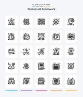 Creative Business And Teamwork 25 OutLine icon pack  Such As stopwatch. business. target. project. idea vector