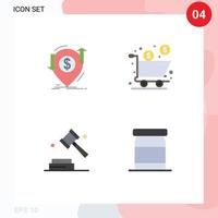 4 Creative Icons Modern Signs and Symbols of transaction shopping finance cart copyright Editable Vector Design Elements