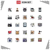 Universal Icon Symbols Group of 25 Modern Filled line Flat Colors of space astronaut construction cog seo Editable Vector Design Elements