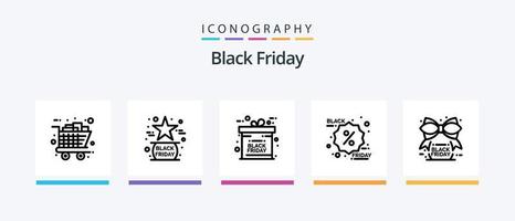 Black Friday Line 5 Icon Pack Including shopping. buy. black. black friday. love. Creative Icons Design vector