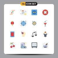 Set of 16 Modern UI Icons Symbols Signs for target focus hospital crosshair energy Editable Pack of Creative Vector Design Elements