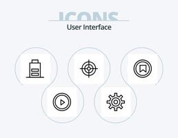 usuario interfaz línea icono paquete 5 5 icono diseño. interfaz. usuario. botón. tiempo. reloj vector