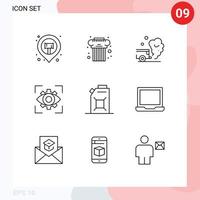 9 Outline concept for Websites Mobile and Apps vision imagination air focus smoke Editable Vector Design Elements