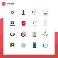 16 Flat Color concept for Websites Mobile and Apps develop flask arrow eye beaker Editable Pack of Creative Vector Design Elements