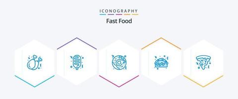 Fast Food 25 Blue icon pack including . pizza. fast food. food. food vector