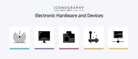 Devices Glyph 5 Icon Pack Including electronic. devices. imac. photograph. digital. Creative Icons Design vector