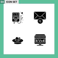 Modern Set of Solid Glyphs Pictograph of device nest message celebration online Editable Vector Design Elements