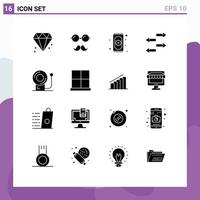 Pictogram Set of 16 Simple Solid Glyphs of equipment bell pray traffic export Editable Vector Design Elements