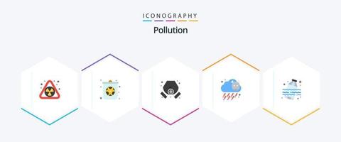 Pollution 25 Flat icon pack including . waste. mask. pollution. poisonous vector