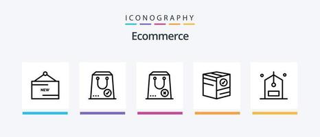 Ecommerce Line 5 Icon Pack Including new. create. remove. add. e. Creative Icons Design vector