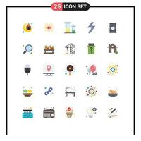 Set of 25 Modern UI Icons Symbols Signs for food photo occult flash space Editable Vector Design Elements